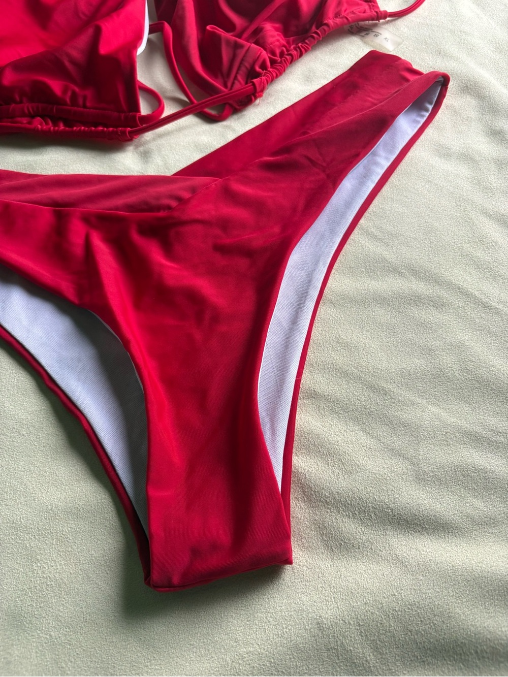 Red String Triangle Bikini Set - Picture 2 of 6